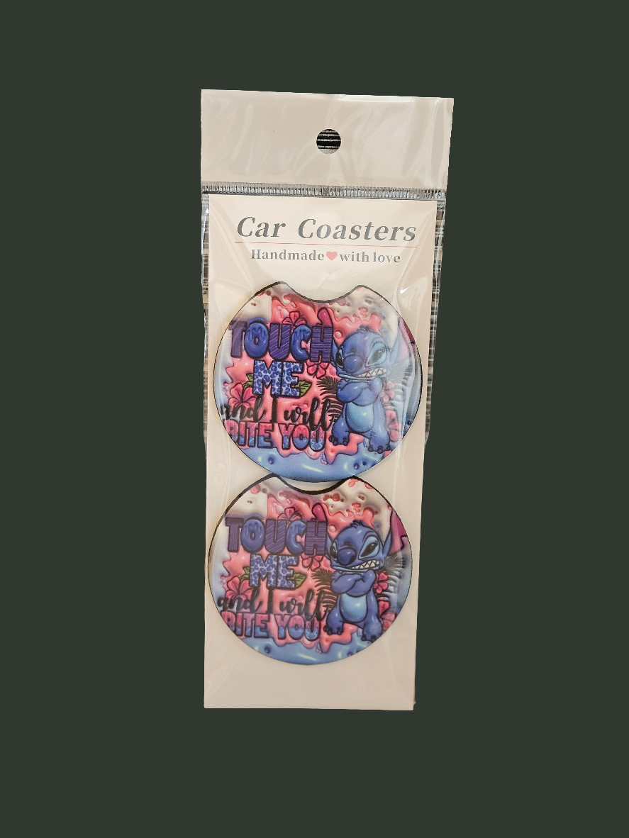 Stitch bite you Car coasters