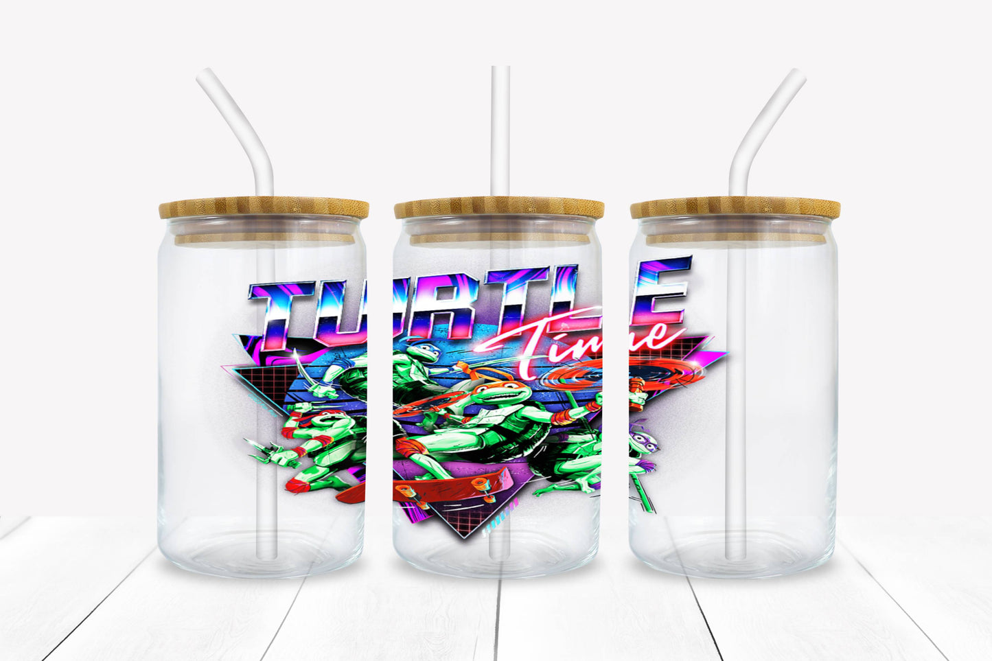 Turtle Time glass can